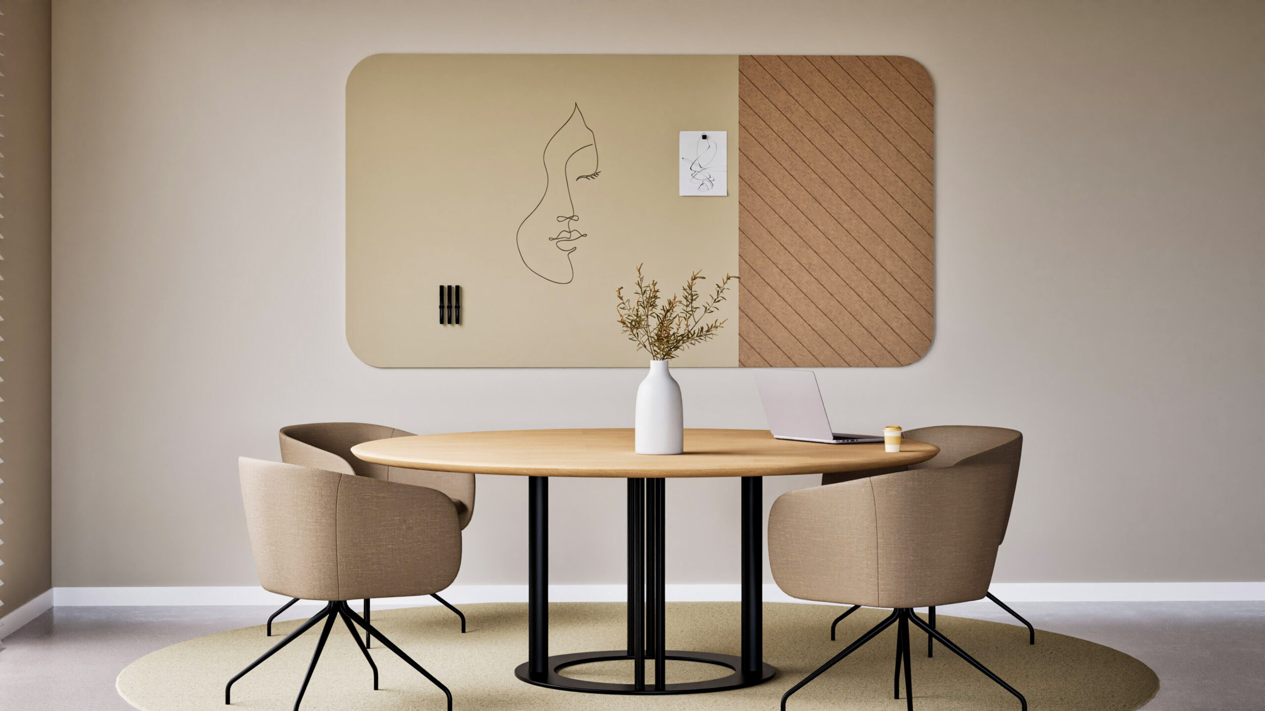 Curve Combi – akoestiek + whiteboard