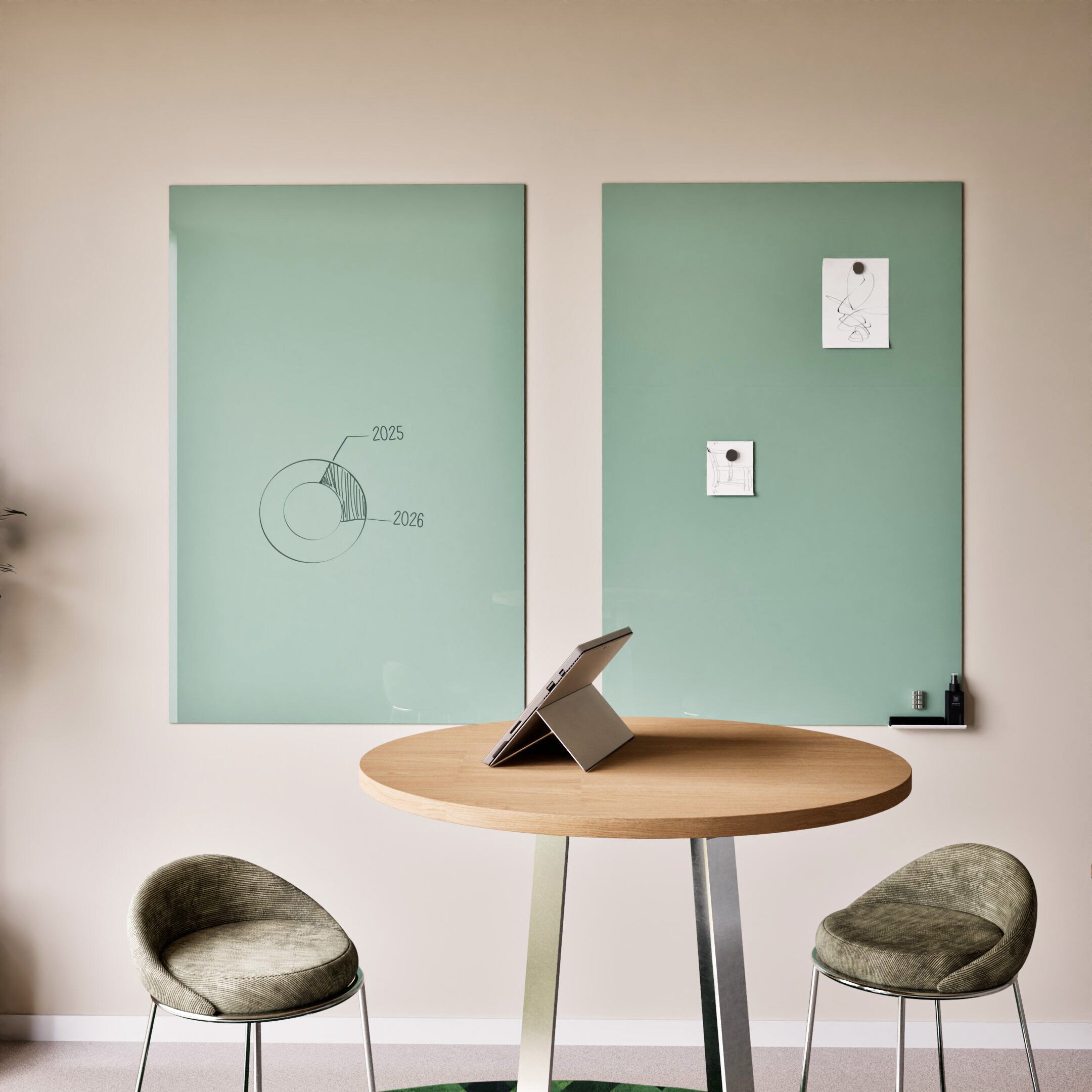 Chameleon Sharp Glassboard – frontaal vierkant