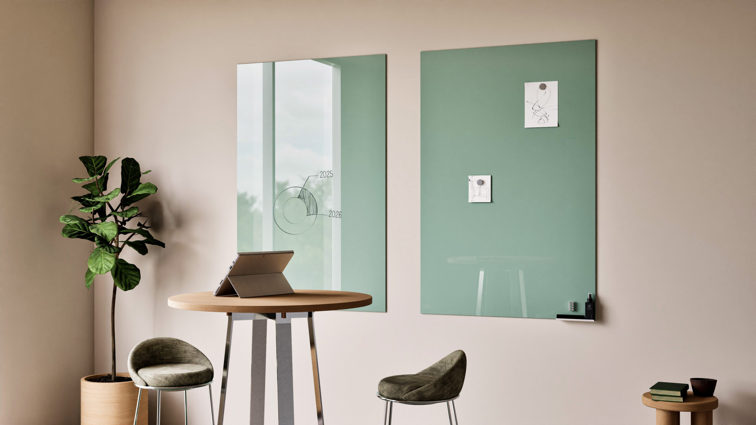 Chameleon Sharp Glassboard – zijaanzicht