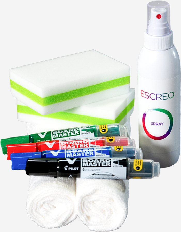 Escreo Refresh-set met stiften, sponzen, microvezeldoeken en reinigingsspray